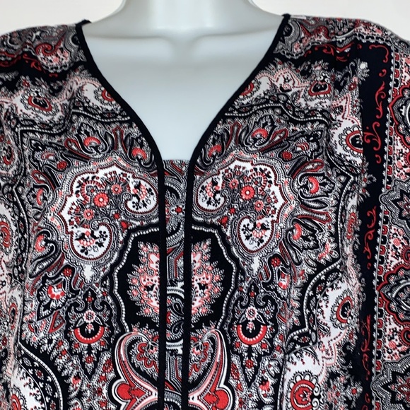 Talbots blouse, black red size large - Picture 3 of 6